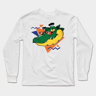 Retro 90s Alligator Head Cartoon // Old School Gator Long Sleeve T-Shirt